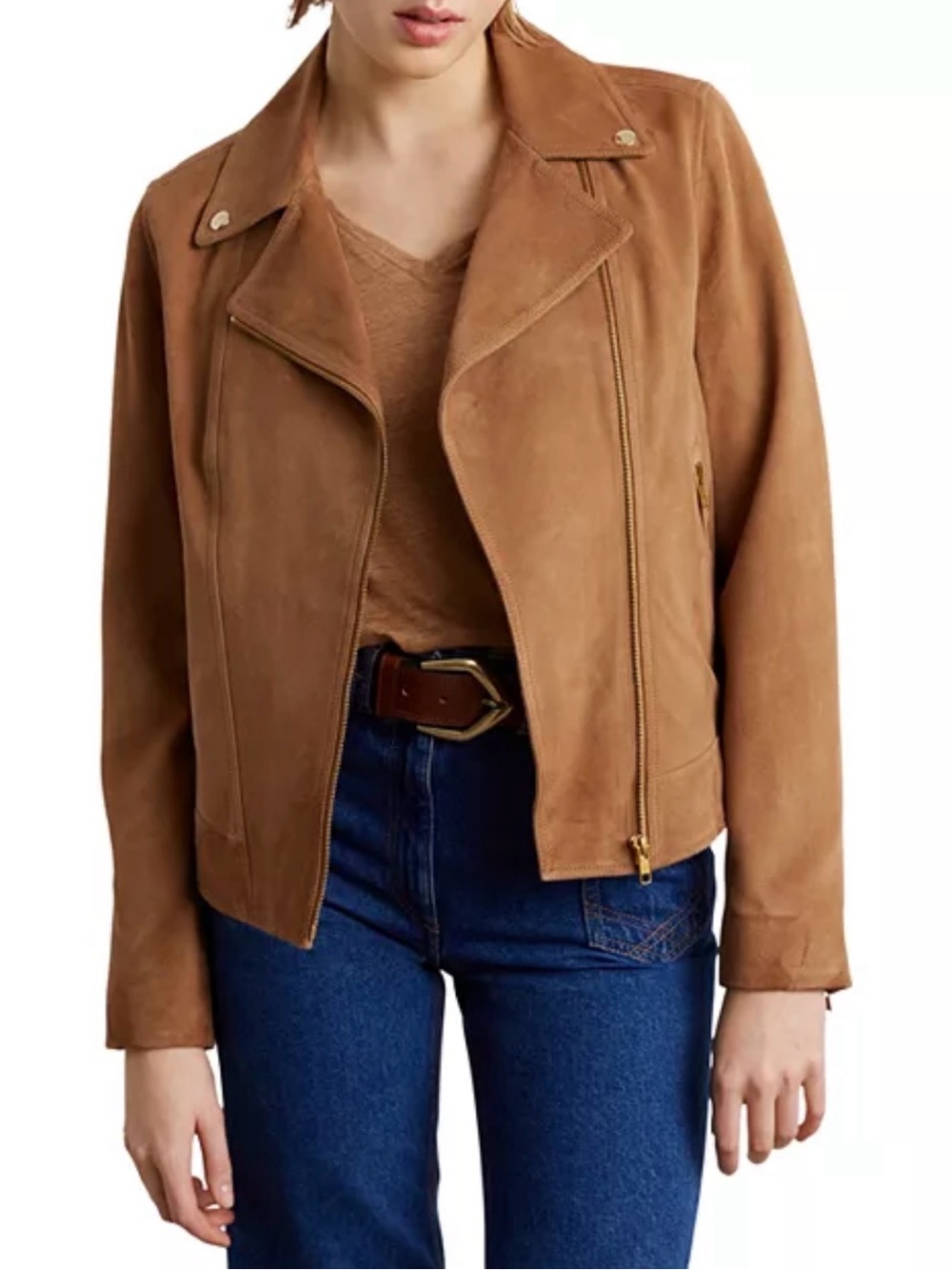 Gerard Darel Paris Maud Suede Moto Jacket size 40